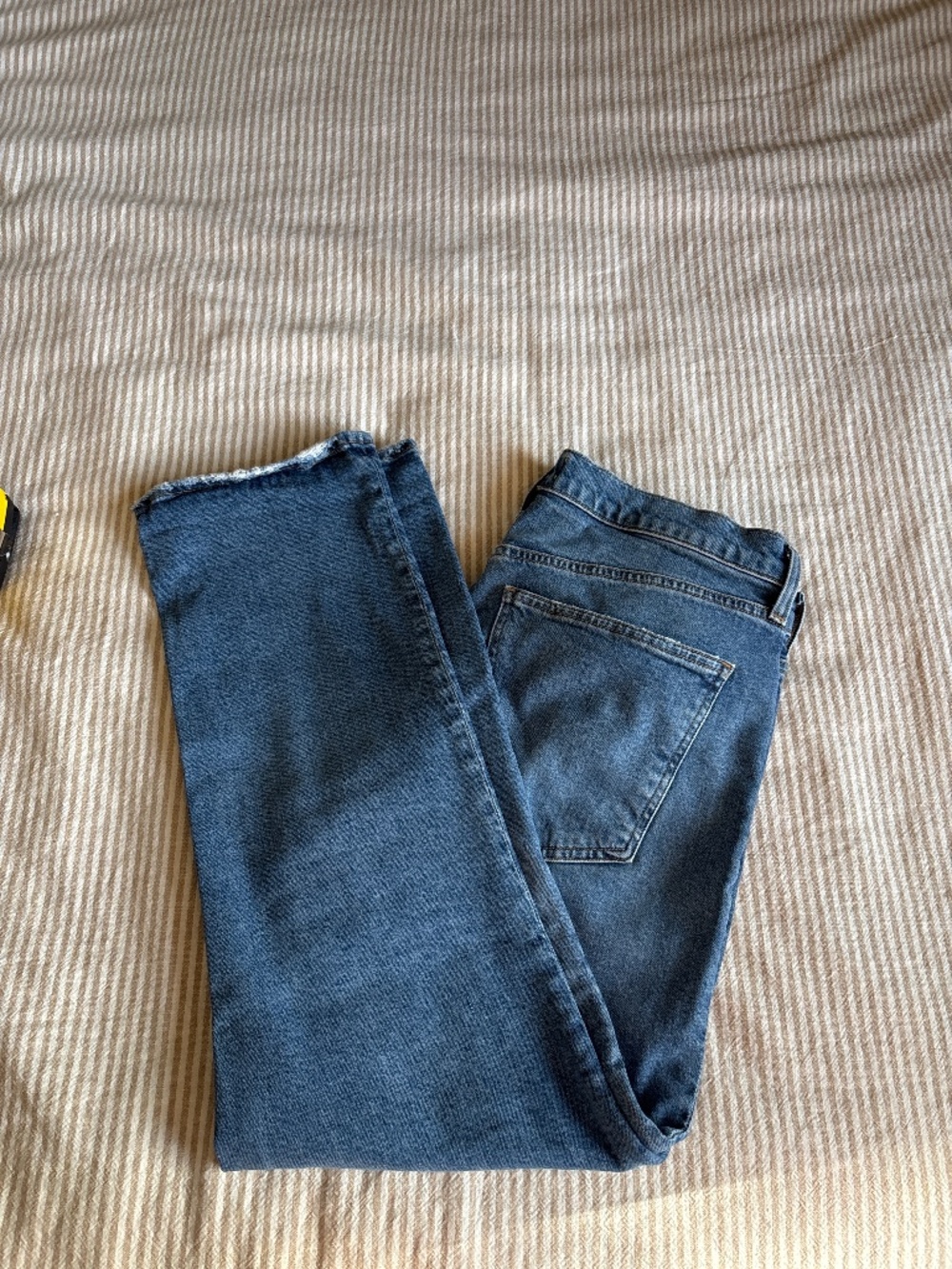 Agolde slightly distressed mid-rise boyfriend cut jeans